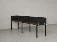 Бенч-система в 1 ряд, 2 рабочих места 5 тканевых экранов 2000x700x750 RM167-1-20x7 Дуб Апрельский шоколад/Черный