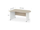 BRL RB004-140х80L Стол асимметричный левый 1400х800х740 Шорвуд/Белый