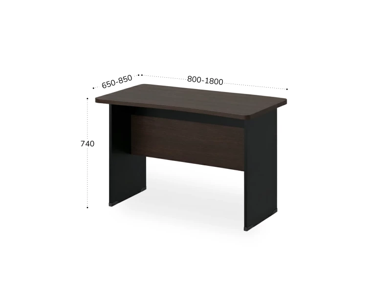 BRL RB002-160х85 Стол прямой с вогнутой столешницей 850 мм 1600х850х740 Венге/Черный