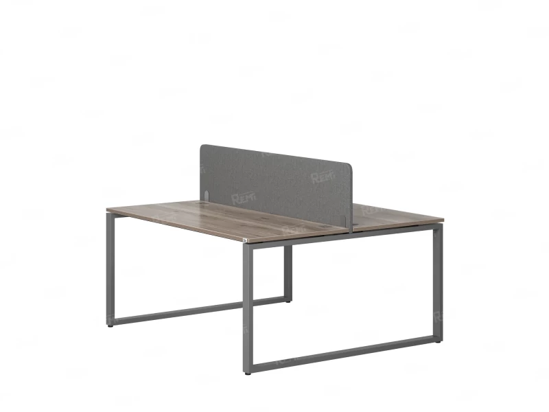 Бенч-система, 2 рабочих места, с одним тканевым экраном 1400x1400x750 RM169-1-14x14 Дуб Маувелла/Серый