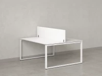 Бенч-система, 2 рабочих места, с одним экраном ЛДСП 1400x1200x750 RM169-2-14x12 Белый/Белый