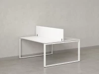 Бенч-система, 2 рабочих места, с одним экраном ЛДСП 1400x1200x750 RM169-2-14x12 Белый/Белый