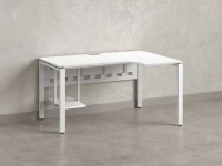 Стол угловой, экран металл, П-опора, правый 1400x800/1000x750, RM058-14x8-10 Белый/Белый