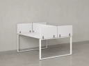 Бенч-система, 2 рабочих места, 5 тканевых экранов 1600x1600x750 RM169-3-16x16 Белый/Белый
