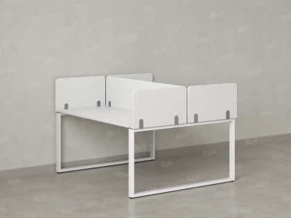 Бенч-система, 2 рабочих места, 5 тканевых экранов 1600x1600x750 RM169-3-16x16 Белый/Белый