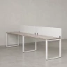 Бенч-система в 1 ряд, 2 рабочих места 2 тканевых экранов 3200x800x750 RM168-3-32x8 Дуб Маувелла/Белый