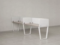 Бенч-система в 1 ряд, 2 рабочих места 5 тканевых экранов 2000x700x750 RM174-1-20x7 Дуб Маувелла/Белый