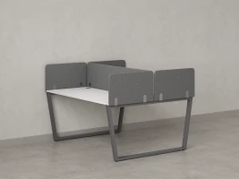 Бенч-система, 2 рабочих места, 5 тканевых экранов 1600x1600x750 RM172-3-16x16 Белый/Серый