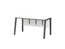 Стол прямой, Л-опора, экран ЛДСП,парящая стол-ца 1200x700x750 RM009-12x7 Белый/Серый