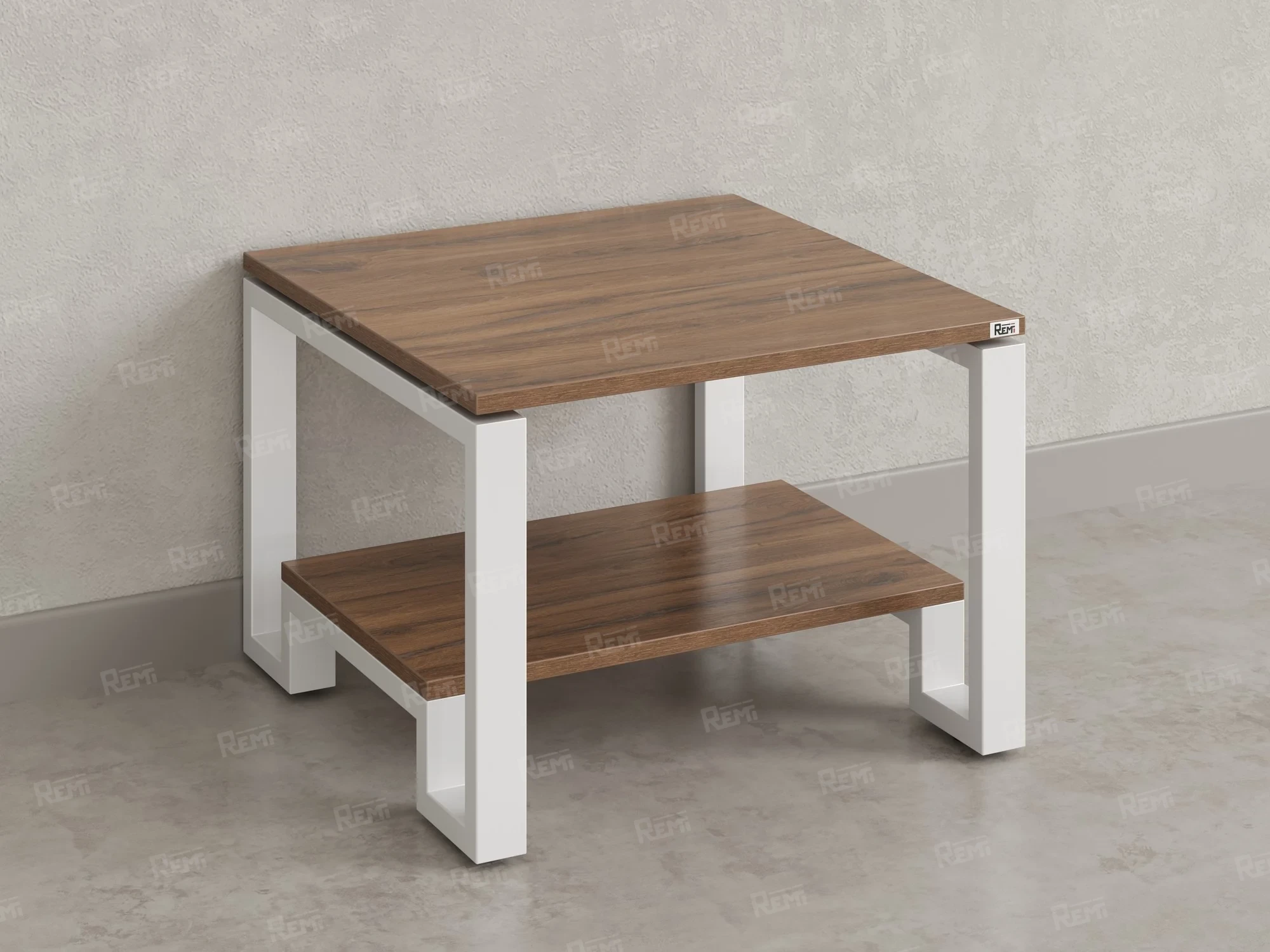 Журнальный стол с полкой 1200x600x550 RM181-12x6 Дуб Юстус/Белый