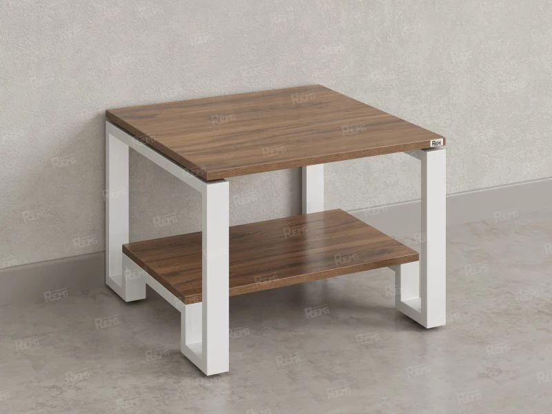 Журнальный стол с полкой 1200x600x550 RM181-12x6 Дуб Юстус/Белый