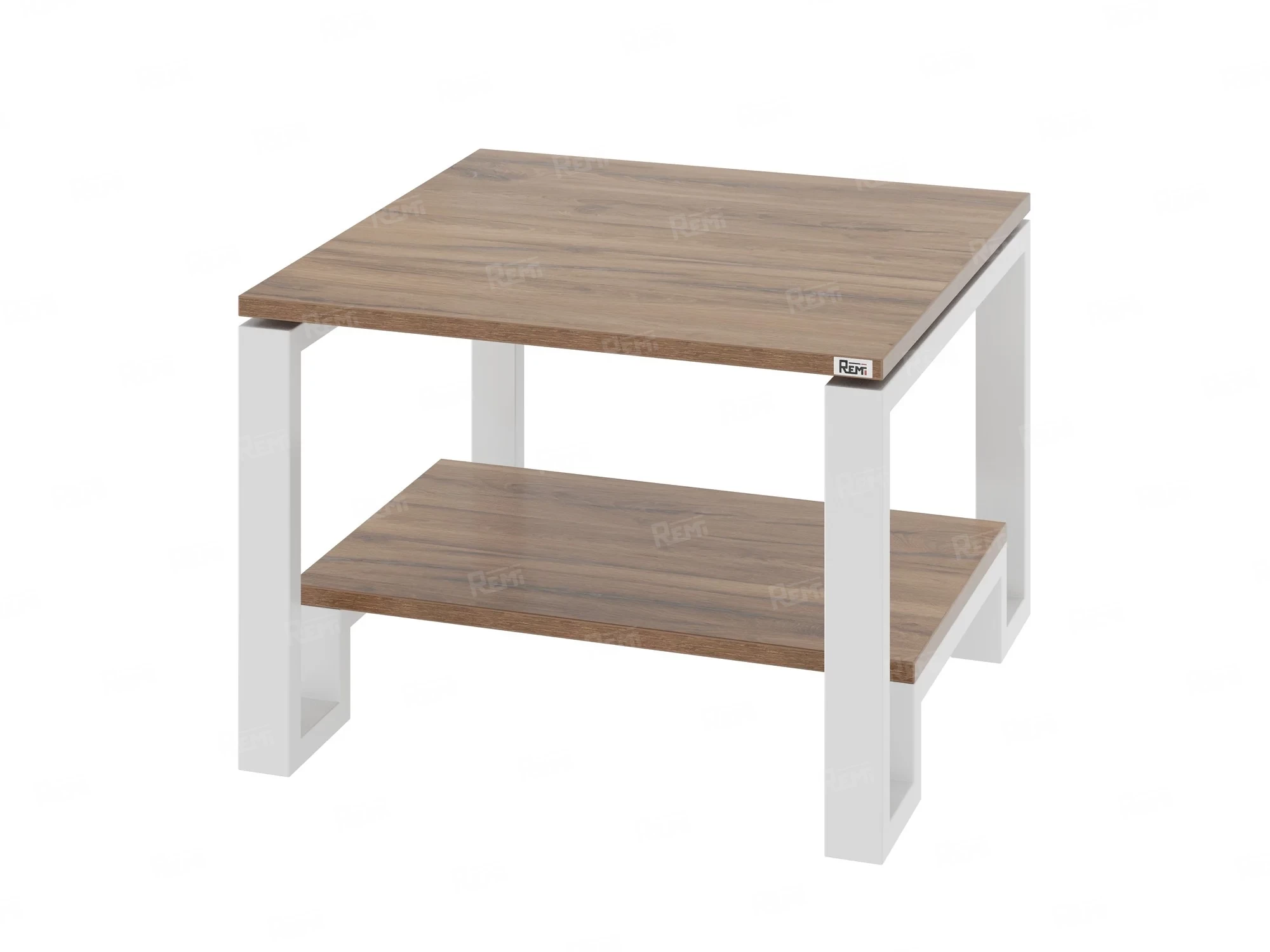 Журнальный стол с полкой 1200x600x550 RM181-12x6 Дуб Юстус/Белый