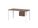Стол прямой с подвесной тумбой 2 ящика, П-опора 1600x800x750 RM039-16x8 Дуб Апрельский шоколад/Белый