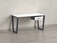 Стол прямой с подвесной тумбой, U-опора 2000x600x750 RM034-20x6 Белый/Серый