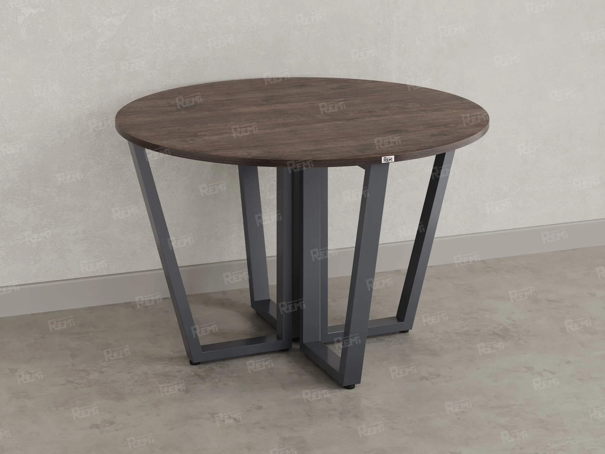 Круглый стол на U-образных опорах 1400x1400x750 RM188-14x14 Дуб Апрельский шоколад/Серый