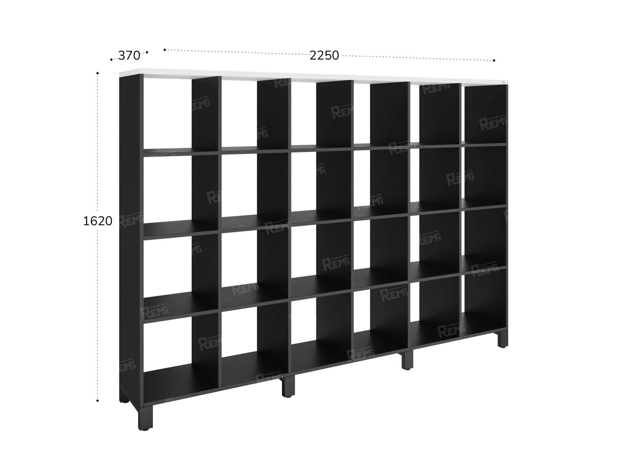 Стеллаж, 24 ячейки 2250х370х1620 RM141-225x37 Белый/Черный