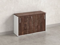 Низкий шкаф-купе на регулируемых опорах 1200x420x750 RM125-120x42 Дуб Апрельский шоколад/Белый