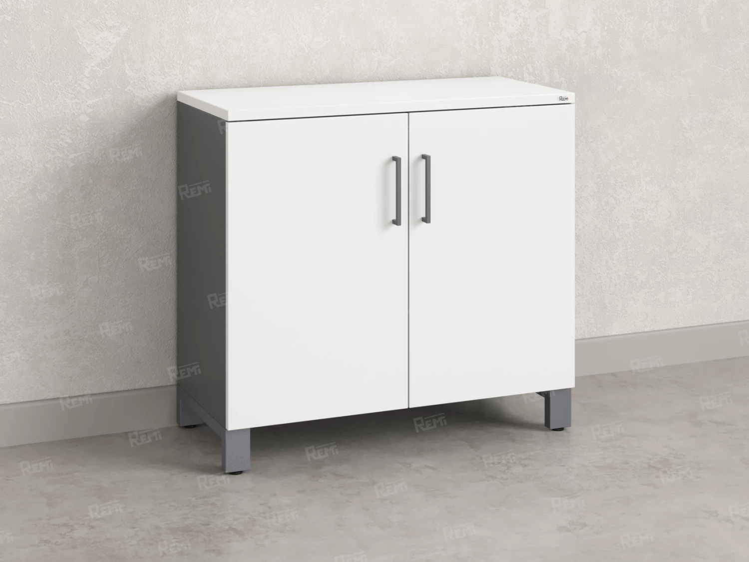 Шкаф низкий распашной, 2 уровня 900x420x850 RM147-90x42 Белый/Серый