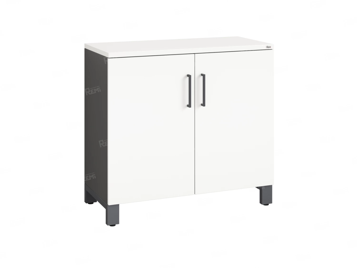 Шкаф низкий распашной, 2 уровня 900x420x850 RM147-90x42 Белый/Серый