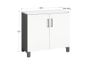 Шкаф низкий распашной, 2 уровня 900x420x850 RM147-90x42 Белый/Серый