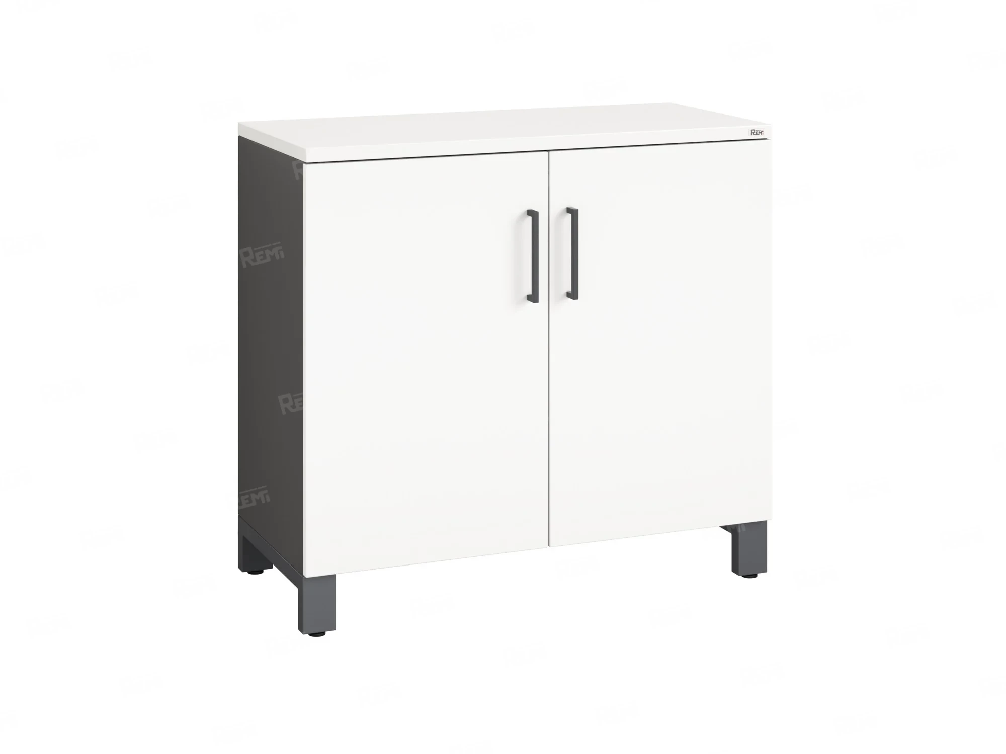 Шкаф низкий распашной, 2 уровня 900x420x850 RM147-90x42 Белый/Серый