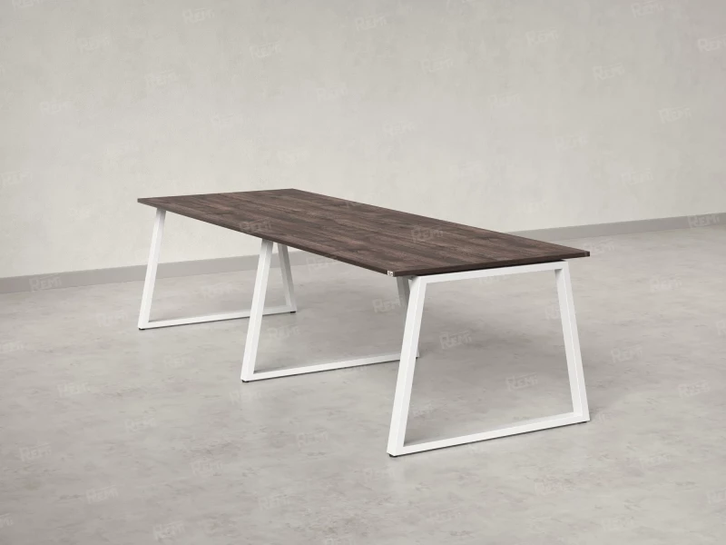 Cтол для переговоров, на A-обазном каркасе 2300x1000x750 RM083-230x100 Дуб Апрельский шоколад/Белый