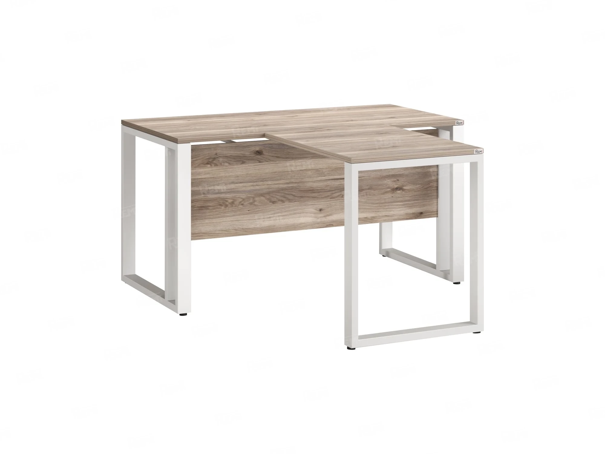 Стол с брифингом на О-образных опорах с экраном ЛДСП RM046-16x9 1600x2500x750 Дуб Маувелла/Белый