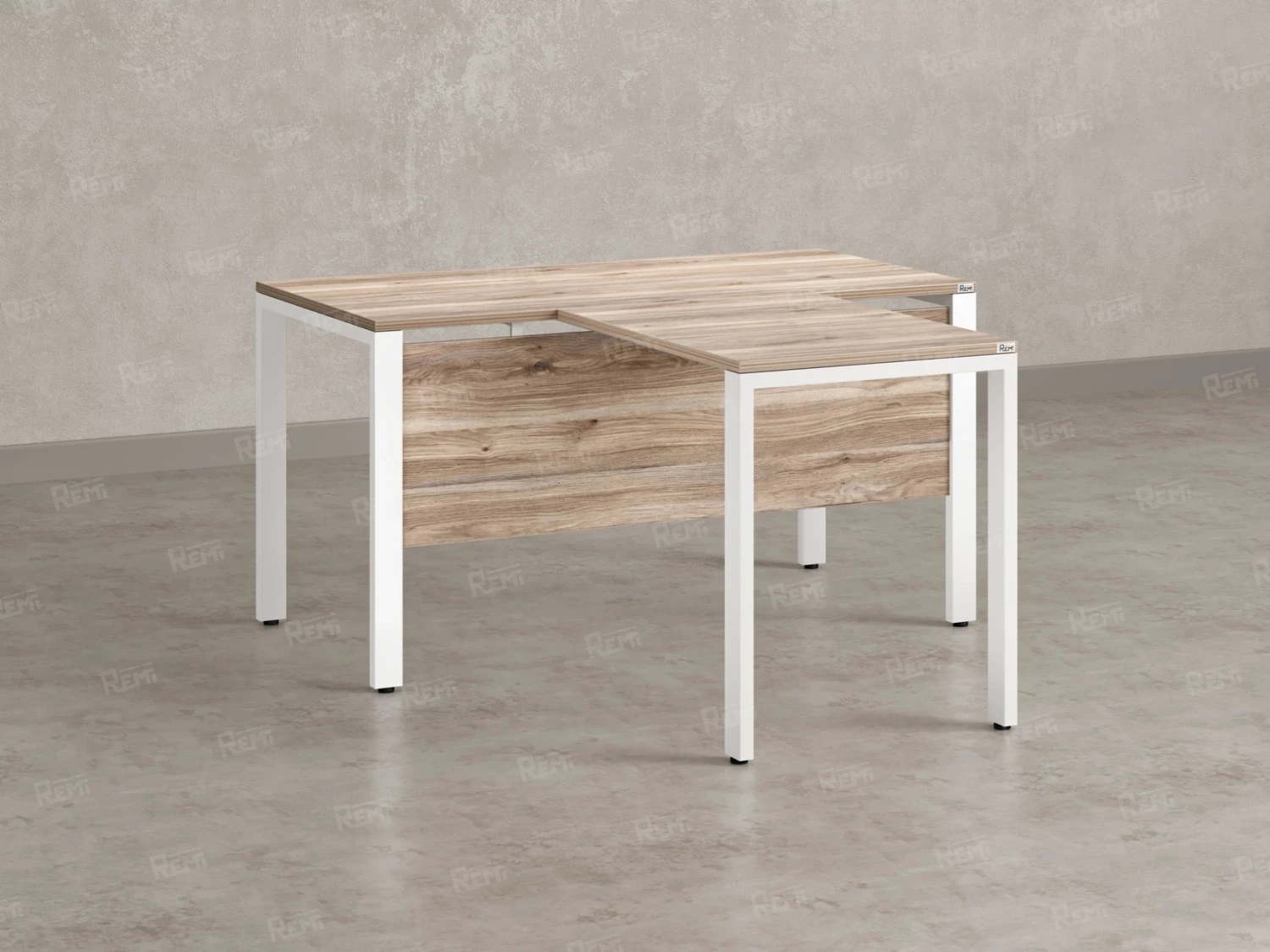 Стол с брифингом на П-образных опорах с экраном ЛДСП RM044-10x7 1000x1700x750 Дуб Маувелла/Белый