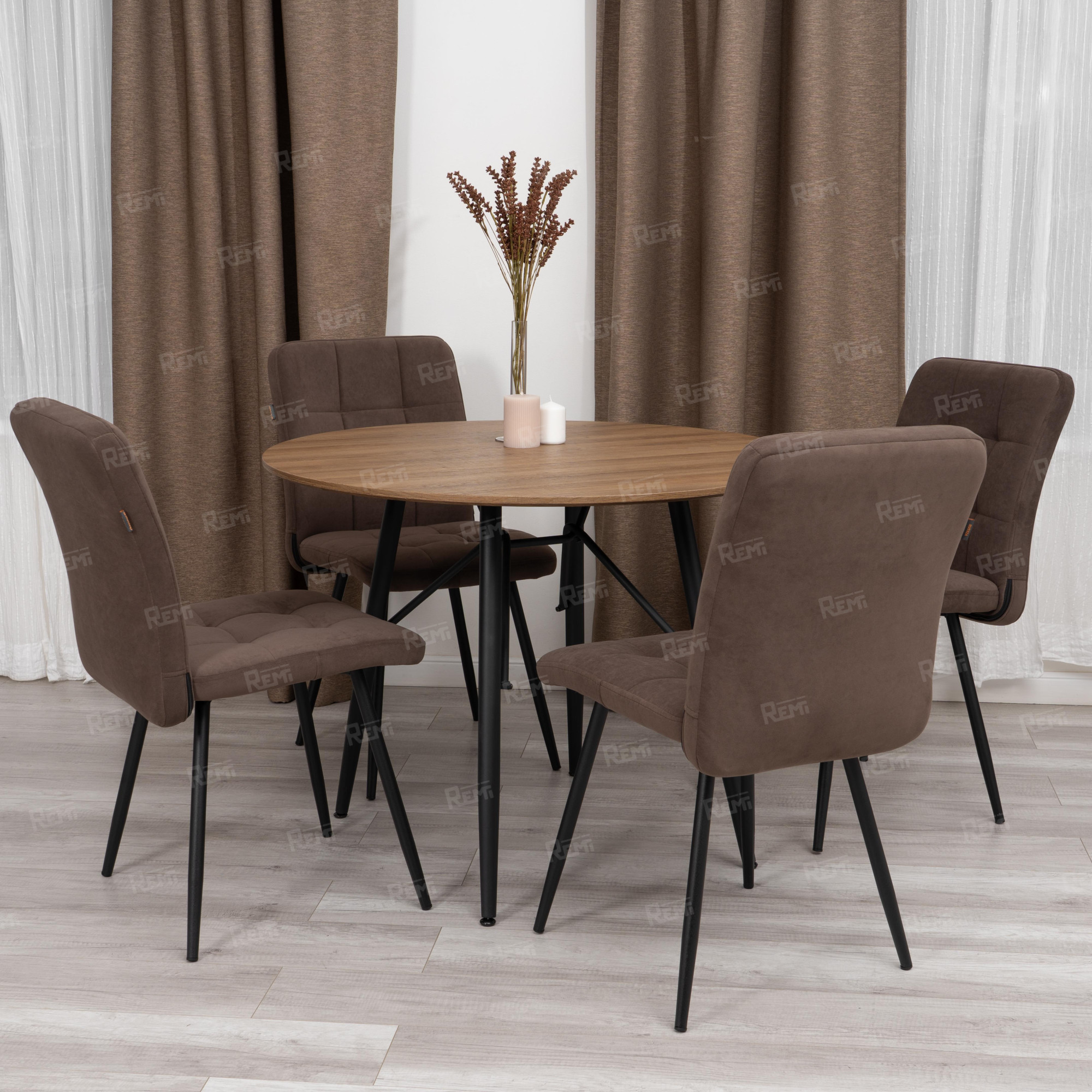 Стул обеденный Medeo Коричневый/Коричневый, Велюр (арт. 25047)