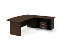 BRL RB070-160x200R Стол руководителя угловой R с тумбой 2 ящика 1600х2000х760 Венге/Черный