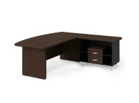 BRL RB070-160x200R Стол руководителя угловой R с тумбой 2 ящика 1600х2000х760 Венге/Черный