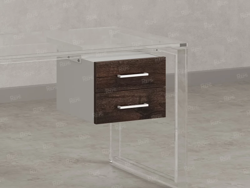 Тумба подвесная, два ящика 400x452x300 RM201-16х8 Дуб Апрельский Шоколадный/Белый