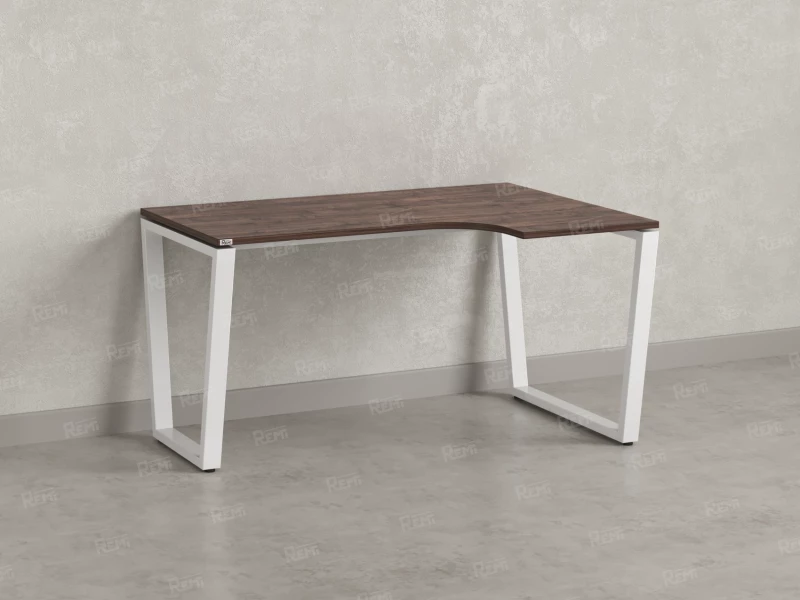 Стол угловой, U-опора, правый 1800x900/1200x750, RM050-18x9-12 Дуб Апрельский шоколад/Белый