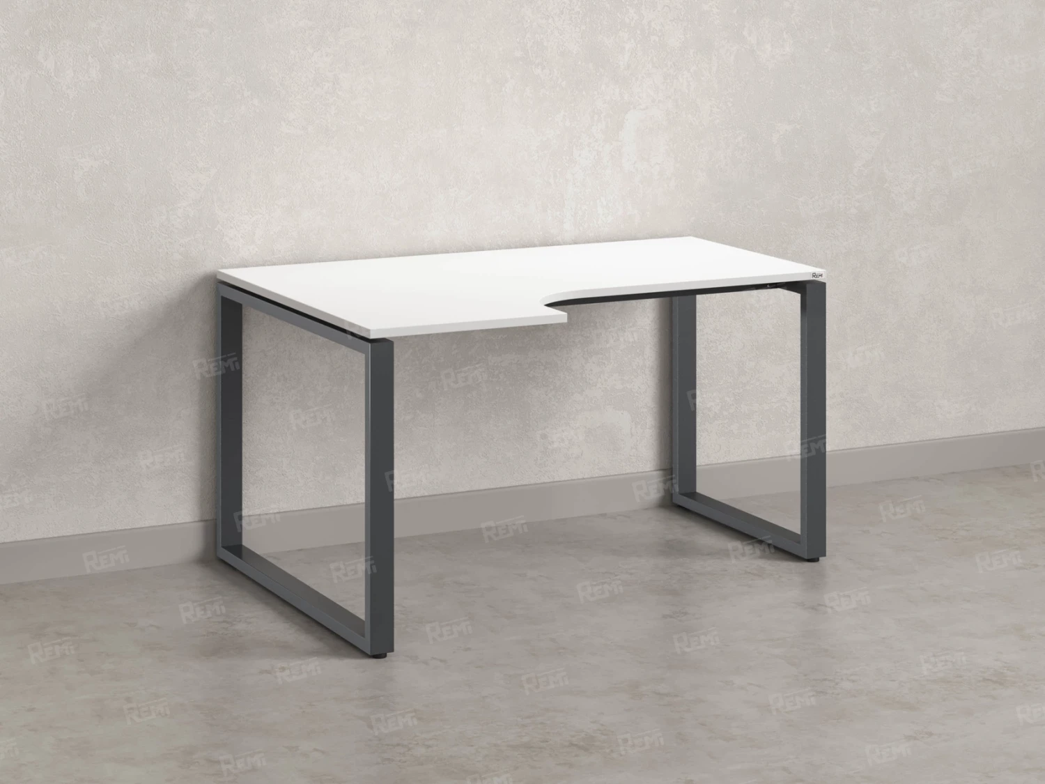 Стол угловой, О-опора, левый 1600x800/1000x750, RM055-16x8-10 Белый/Серый