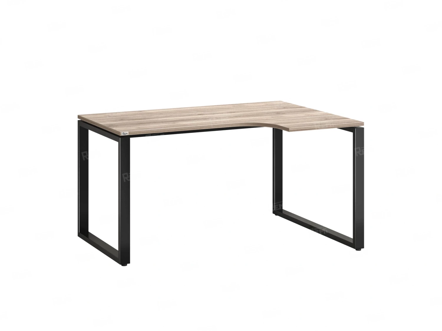 Стол угловой, О-опора, правый 1400x600/900x750, RM054-14x6-9 Дуб Маувелла/Черный