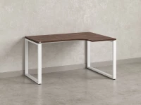 Стол угловой, О-опора, правый 1600x900/1200x750, RM054-16x9-12 Дуб Апрельский шоколад/Белый