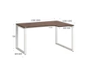 Стол угловой, О-опора, правый 1600x900/1200x750, RM054-16x9-12 Дуб Апрельский шоколад/Белый