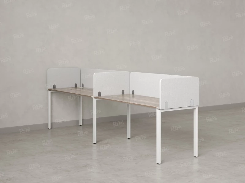 Бенч-система в 1 ряд, 2 рабочих места 5 тканевых экранов 2000x700x750 RM167-1-20x7 Дуб Маувелла/Белый