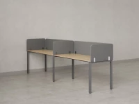 Бенч-система в 1 ряд, 2 рабочих места 5 тканевых экранов 2700x800x750 RM167-1-27x8 Вяз Швейцарский светлый/Серый