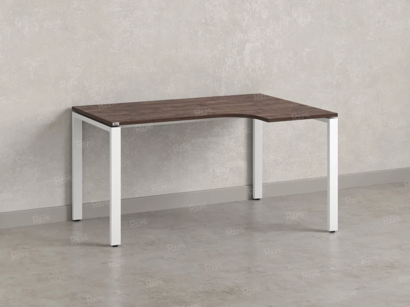 Стол угловой, П-опора, правый 1400x900/1200x750, RM052-14x9-12 Дуб Апрельский шоколад/Белый