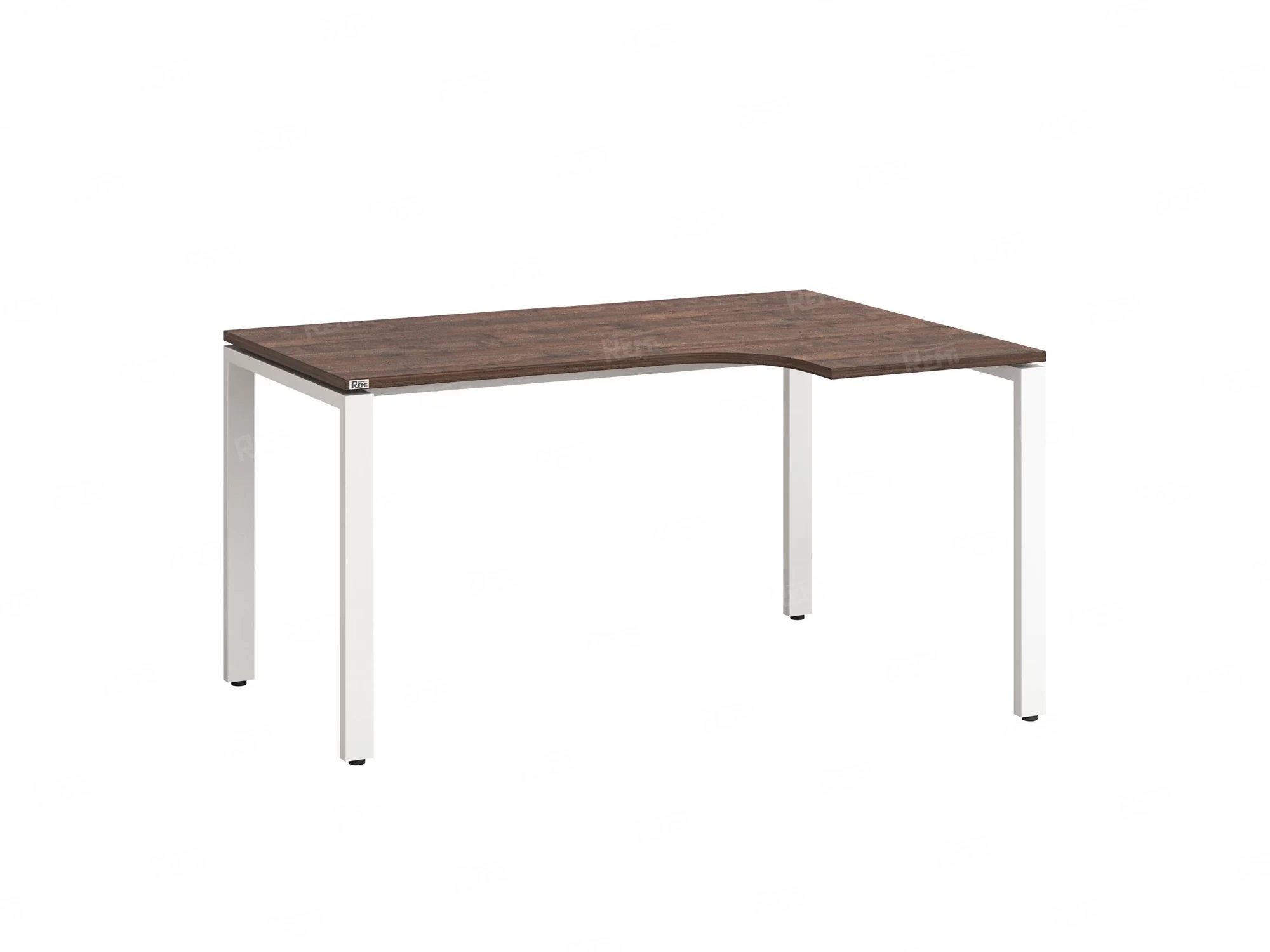 Стол угловой, П-опора, правый 1400x900/1200x750, RM052-14x9-12 Дуб Апрельский шоколад/Белый