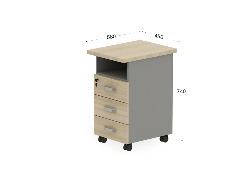 BRL RB091-45х58R Тумба приставная правая 450х580х740 Акация/Серый вулканический