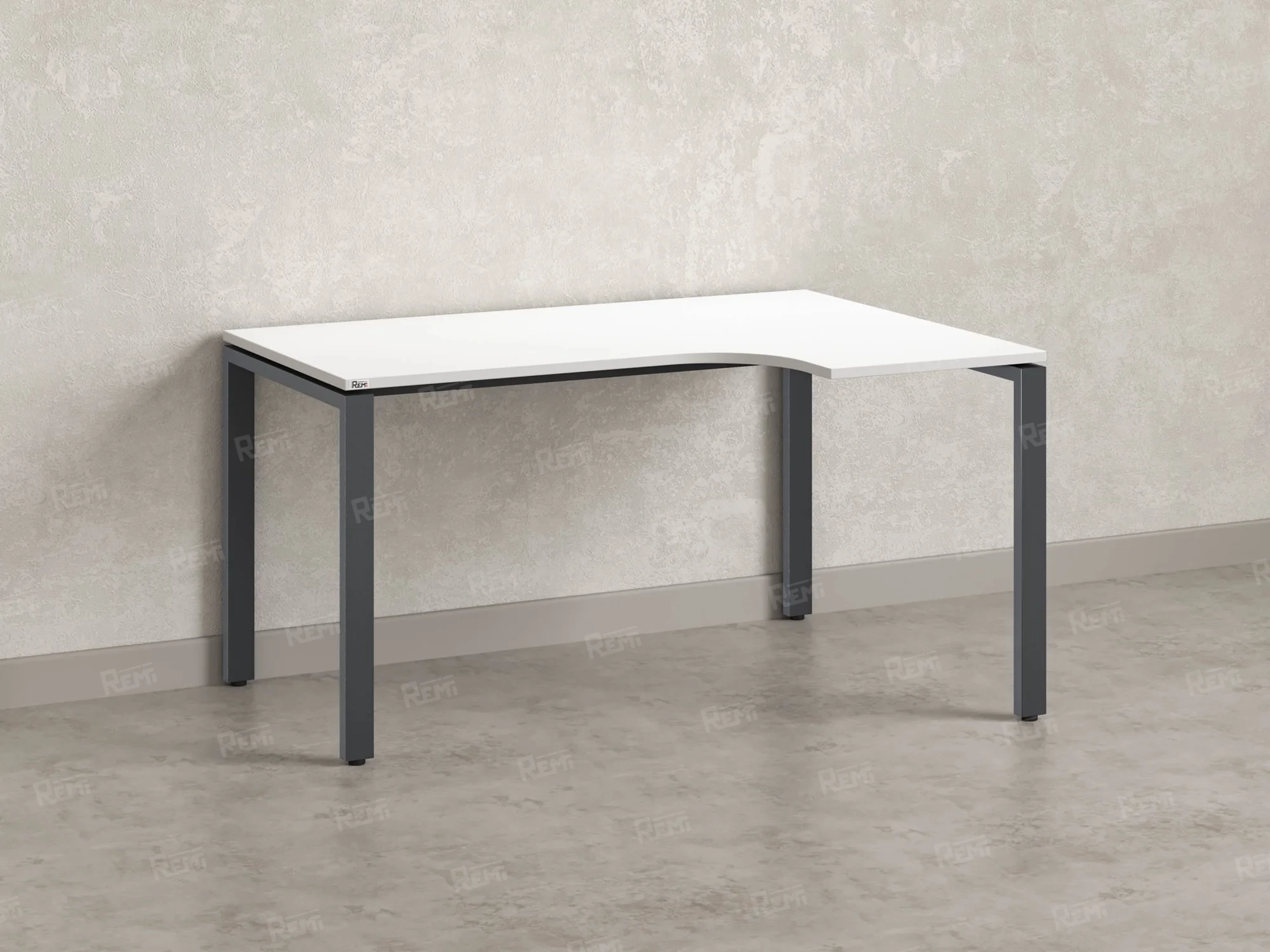 Стол угловой, П-опора, правый 1800x800/1000x750, RM052-18x8-10 Белый/Серый