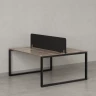 Бенч-система, 2 рабочих места, с одним тканевым экраном 1400x1400x750 RM169-1-14x14 Дуб Маувелла/Черный