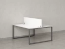 Бенч-система, 2 рабочих места, с одним экраном ЛДСП 1400x1200x750 RM169-2-14x12 Белый/Серый