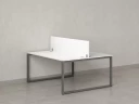 Бенч-система, 2 рабочих места, с одним экраном ЛДСП 1400x1200x750 RM169-2-14x12 Белый/Серый