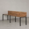 Бенч-система в 1 ряд, 2 рабочих места 2 ЛДСП экранов 3200x600x750 RM167-4-32x6 Дуб Юстус/Черный