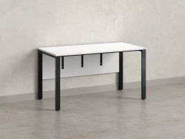 Стол прямой на П-образных опорах, экран ЛДСП 1200x800x750 RM005-12x8 Белый/Черный