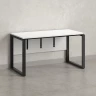 Стол прямой, О-опоры, экран ЛДСП,парящая стол-ца 1200x600x750 RM008-12x6 Белый/Черный
