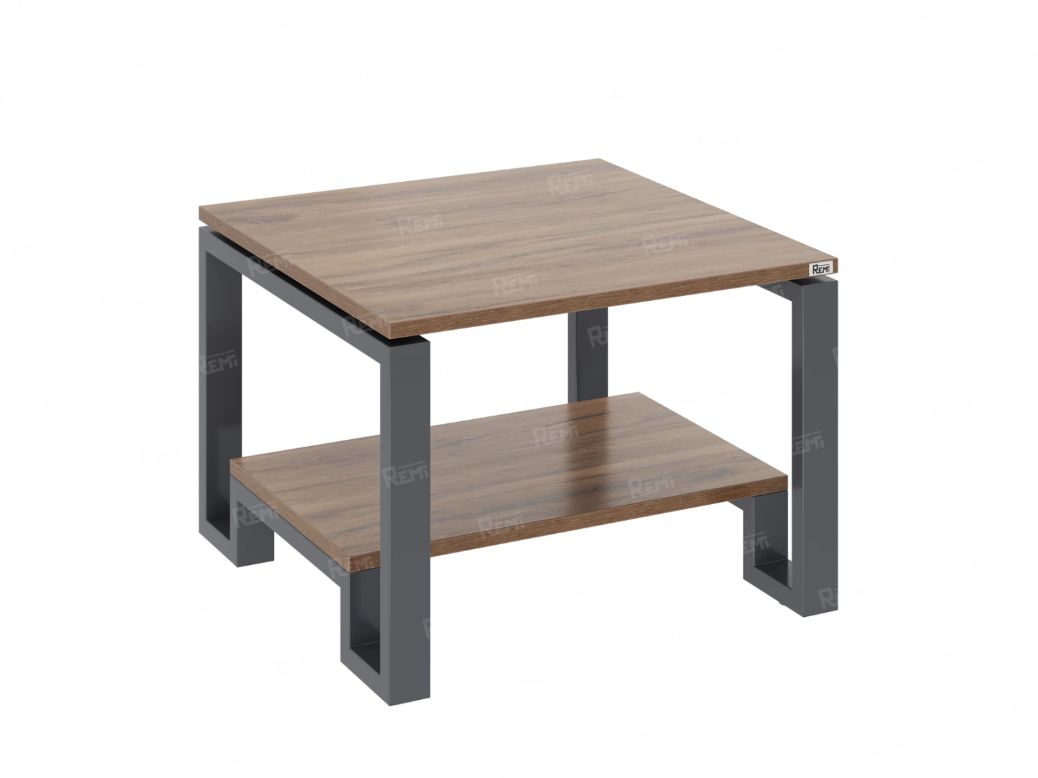 Журнальный стол с полкой 1200x600x550 RM181-12x6 Дуб Юстус/Серый